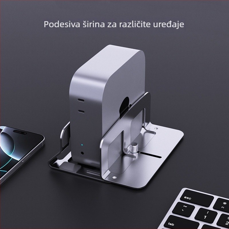 Držač za prijenosno računalo, uspravni, minimalističko skladištenje, podesiva širina, uspravna potpora, ploča za produženje stola