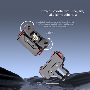 KC-01 Magnetizirana brzo‑odvojiva baza za insta360 Ace/AcePro s 1/4-inčnim GoPro adapterom — aluminijova zlitina, silikon, ABS