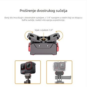 KC-01 Magnetizirana brzo‑odvojiva baza za insta360 Ace/AcePro s 1/4-inčnim GoPro adapterom — aluminijova zlitina, silikon, ABS