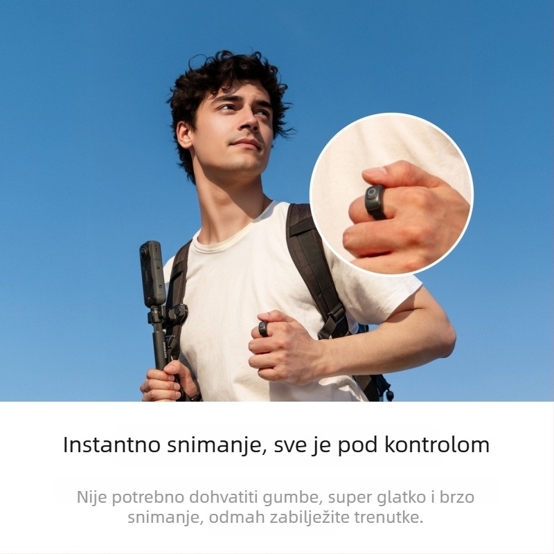 Shadowstone Daljinski prsten za Insta360 GO Ultra - kompatibilan s Insta360 GO Ultra; materijali: plast, metal, elastična traka; ispis logotipa: nije podržan