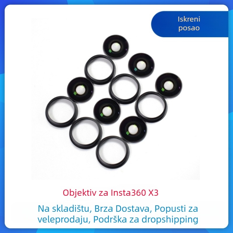 Insta360 X3 pribor za popravak leće — kućište leće za panoramsku kameru; Model: X3; Kompatibilno s X3; Bez logotipa; Jamstvo nakon kupnje: Store Three Guarantees