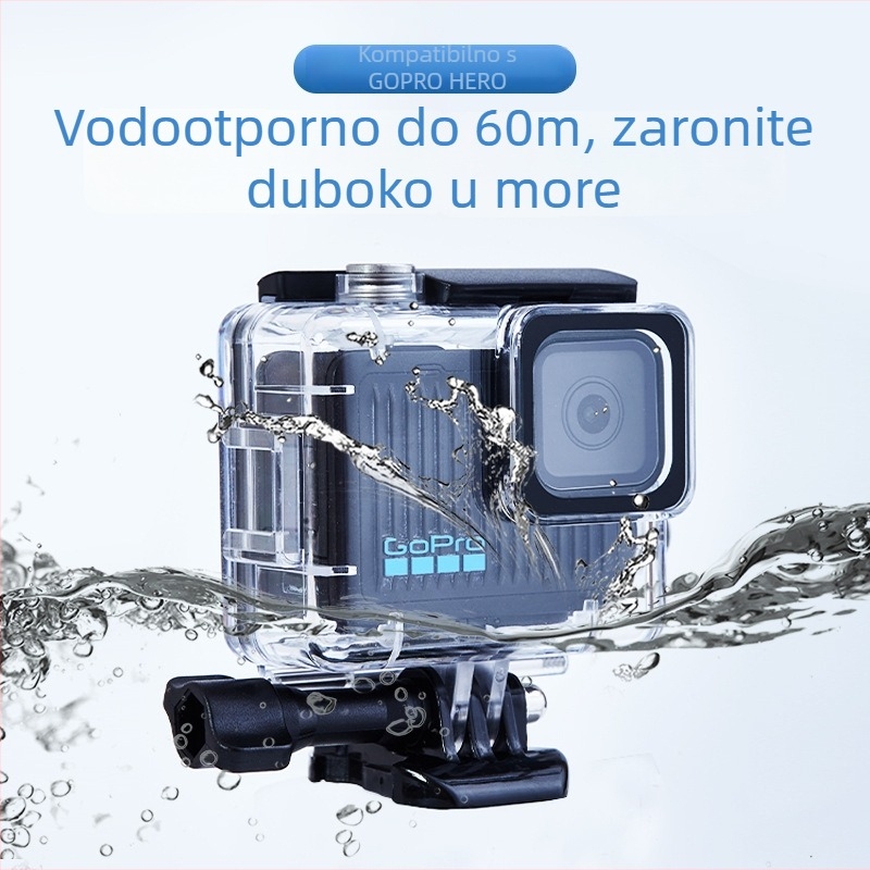 GOPRO HERO 4K vodootporna kutija A-GPH-WC – Materijal: polikarbonat + kaljeno staklo, Logo po želji, Uključuje: kućište, baza, T-bolt, alkoholni ubrus, anti-fog list