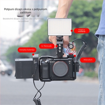 Aluminijski kavez za kameru za Sony A7M3/A7R3/A7C/A9 i Canon R5/R6, maksimalno opterećenje 2–5 kg