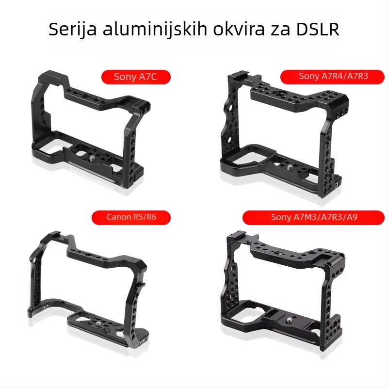 Aluminijski kavez za kameru za Sony A7M3/A7R3/A7C/A9 i Canon R5/R6, maksimalno opterećenje 2–5 kg
