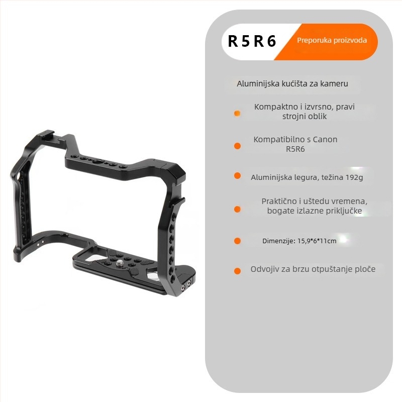 Aluminijski kavez za kameru za Sony A7M3/A7R3/A7C/A9 i Canon R5/R6, maksimalno opterećenje 2–5 kg