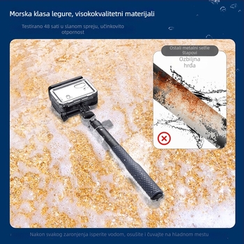 TELESIN Selfie štap od aluminijske legure s vodootpornom kuglastom glavom, GoPro produžni štap, univerzalno za sportske kamere i mobitele, model WSS-001