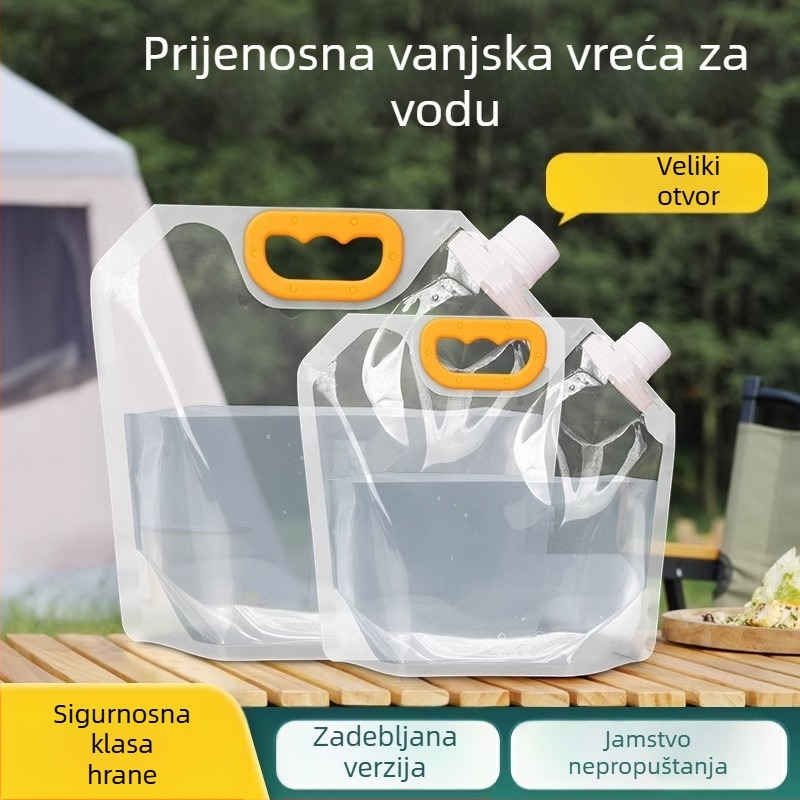Kamperska sklopiva plastična vrećica za vodu – prenosna, velikog kapaciteta, prehrambena kvaliteta, vodonepropusna