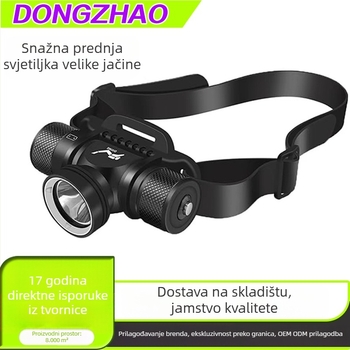 Potapljačka čelna LED svjetiljka, 30W, tijelo od aluminijske legure, punjiva, dvostruka baterija 18650/21700, domet 100–200 m
