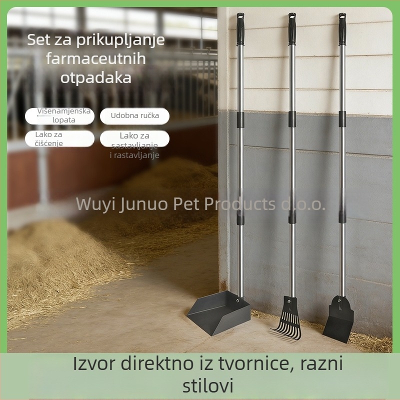 Set za skupljanje izmeta kućnih ljubimaca od nehrđajućeg čelika s odvojivom čistom lopaticom – višenamjenski vrtni alat za perad