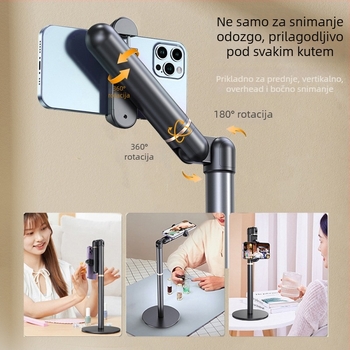 BX-R04 Stolni držač za telefon s podizanjem – Prijenosna, višefunkcionalna podrška za live streaming i fotografiranje, težina 0.83 kg