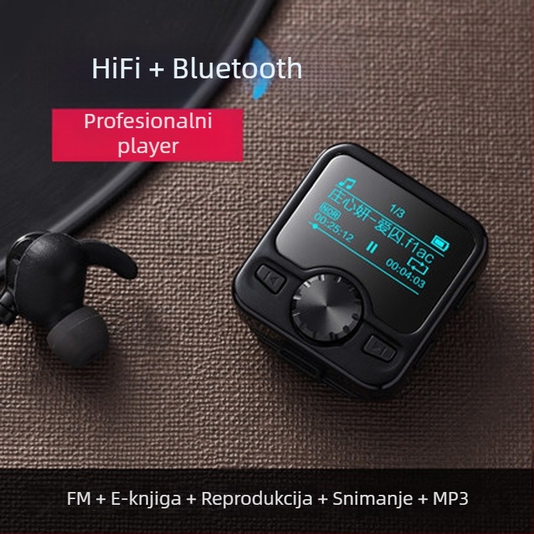 JNN M9 FM prijenosnik i Bluetooth glazbeni player s HIFI zvukom, OLED zaslon, USB 2.0, MP3/WMA/WAV snimanje, domet snimanja 30 m, bez kartice memorije