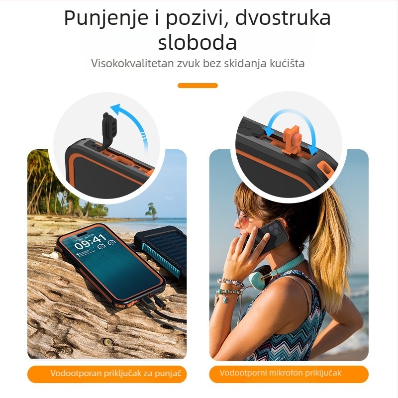 iPhone 15 Pro Max magnetno kućište za telefon, vodootporno, otporno na prašinu i padove