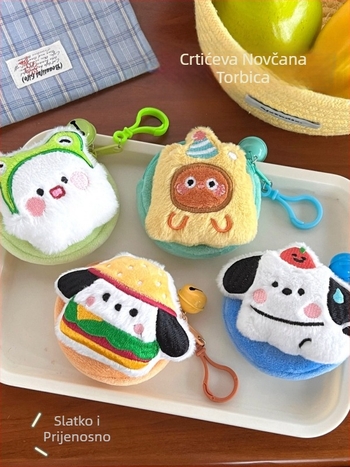 Plišana novčanik za novčiće – dizajn životinja, svježi i sladak stil, višenamjensko skladištenje za novčiće, slušalice i ruž, 22,7 g