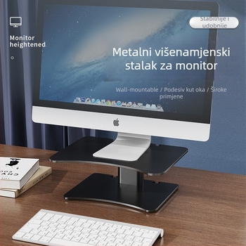 Monitor stalak od karbonskog čelika – stolni organizator s 1 slojem, višestruka upotreba, pokretan, bez ugradnje