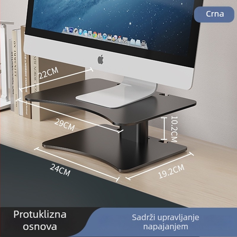 Monitor stalak od karbonskog čelika – stolni organizator s 1 slojem, višestruka upotreba, pokretan, bez ugradnje