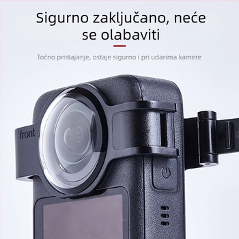 Snap-On zaštitno staklo za objektiv DJI Osmo360 Panoramska kamera – Anti-scratch optičko staklo, konstrukcija od stakla i plastike, model A-dj360-kksbhj-pc/gl, uključuje okrugli vijak i bazu