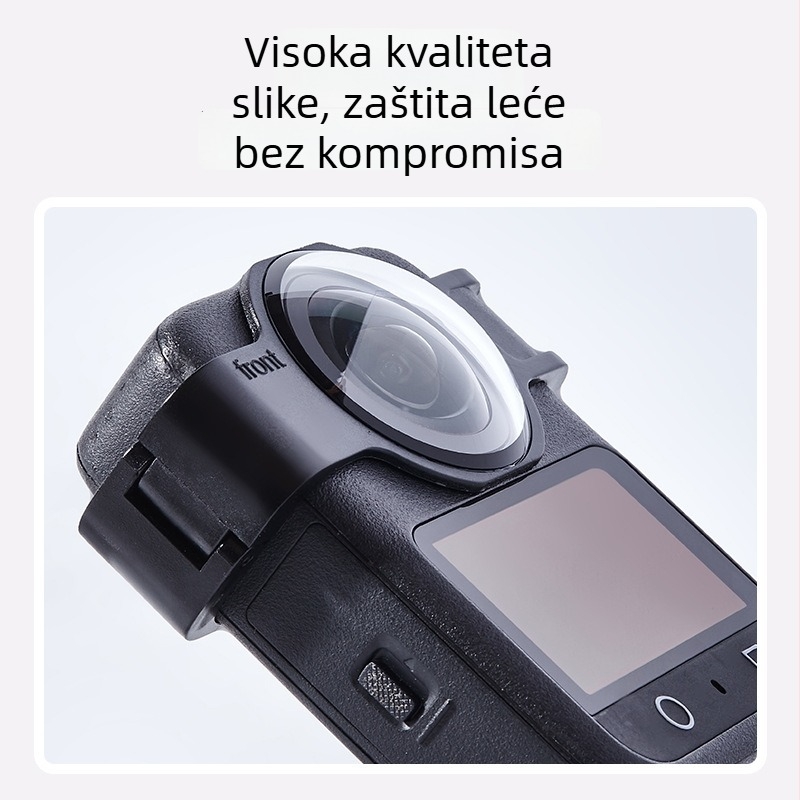 Snap-On zaštitno staklo za objektiv DJI Osmo360 Panoramska kamera – Anti-scratch optičko staklo, konstrukcija od stakla i plastike, model A-dj360-kksbhj-pc/gl, uključuje okrugli vijak i bazu