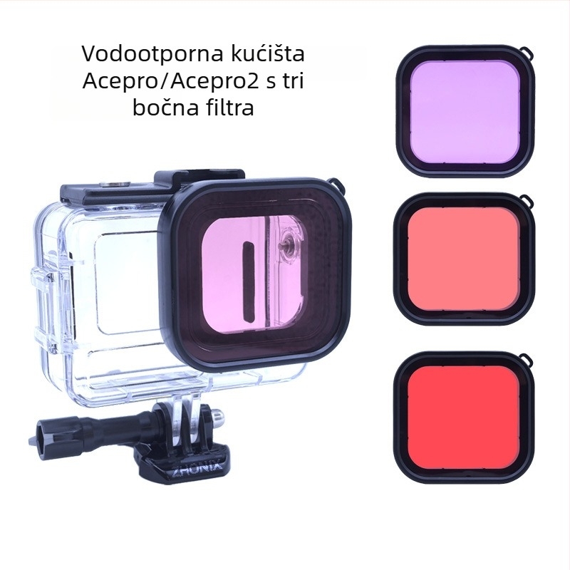 Acepro2Insta360 vodootporan zaštitni kućište | Materijal: PC + 316 nehrđajući čelik; Proces: injekcijsko prešanje; Kompatibilno s Acepro waterproof shell; Lansirano 2023