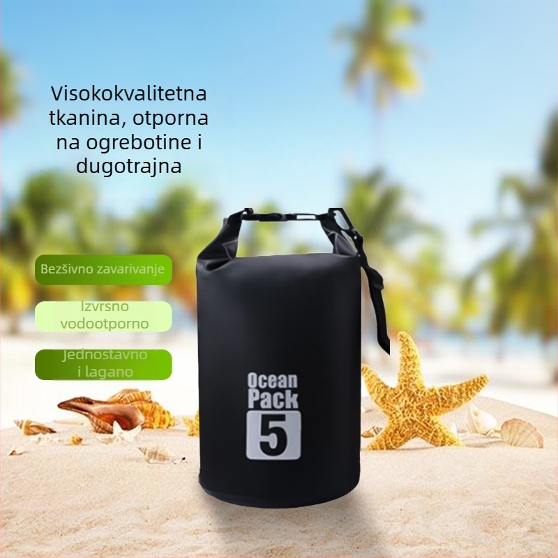 Vanjska vodootporna torba za suha i mokra odjeća za rafting, plažu i putovanje – minimalistički stil, PVC materijal, kapacitet 3L/5L/10L/15L/20L/30L