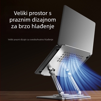 Stalak za laptop s rotacijom, sklopiv i podesive visine – Model J-62, od legiranog čelika, 1,48 kg