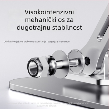 Stalak za laptop s rotacijom, sklopiv i podesive visine – Model J-62, od legiranog čelika, 1,48 kg