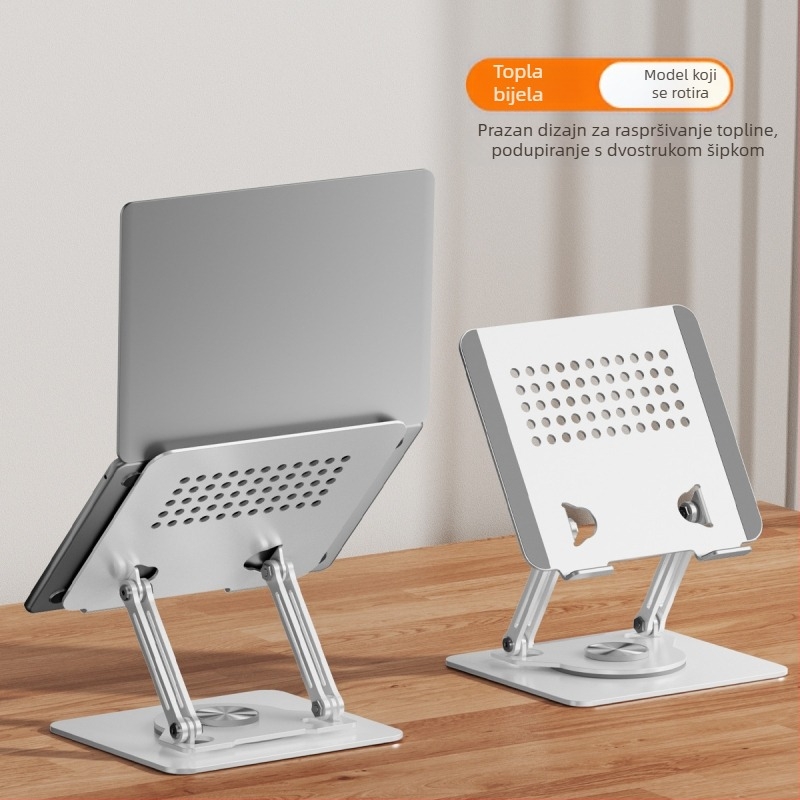 Stalak za laptop s rotacijom, sklopiv i podesive visine – Model J-62, od legiranog čelika, 1,48 kg