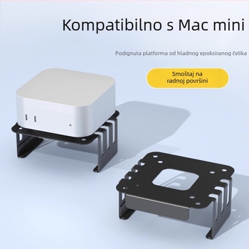 Mini stalak za Mac mini — Zjj010, hladno valjani čelik, kompatibilan s Macmini M4/M4Pro, 0,25 kg, stolni oblik