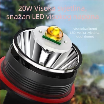 LED svjetiljka za kampiranje, punjiva, 20W, 4000 mAh, domet 200-500 m