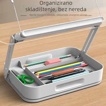 Akrilni stalak za tablet s kutijom za pohranu, 360° prilagodljiv, model R22h, duljina kabela 340 mm, masa 1,413 kg