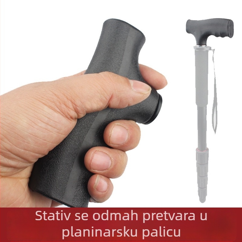Glava za kameru – tripod/monopod kompatibilnost; plastika + aluminijska legura; nosivost do 2 kg; Model: ručka za štap – običan stil