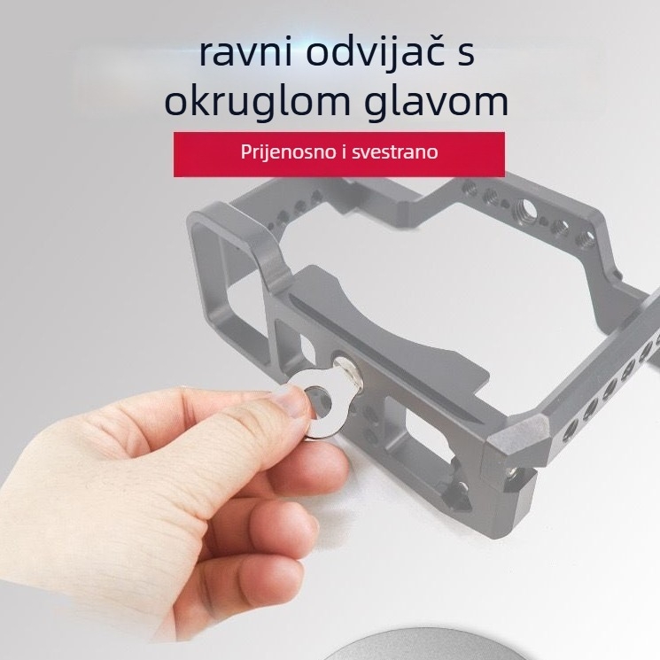 Set dodatne oprema za tijelo fotoaparata od aluminijske legure, Rabbit Cage i hex ključ, vijci za brzo pričvršćivanje ploče, okrugli ravni alat, prošireni dodaci; kompatibilno s kamerama; nosivost 2–5 kg; modeli A7C/A74/A7M3/R5R6