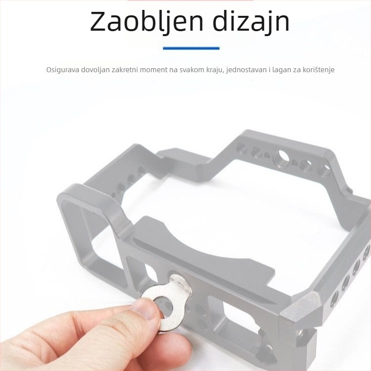 Set dodatne oprema za tijelo fotoaparata od aluminijske legure, Rabbit Cage i hex ključ, vijci za brzo pričvršćivanje ploče, okrugli ravni alat, prošireni dodaci; kompatibilno s kamerama; nosivost 2–5 kg; modeli A7C/A74/A7M3/R5R6