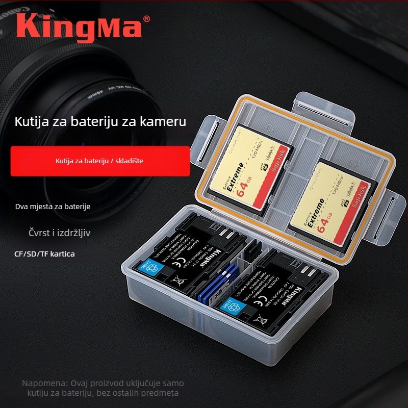 KingMa Kutija za baterije za Canon LP-E6 i Nikon EN-EL15 – Vodootporna i otporna na vlagu, kutija za pohranu baterija