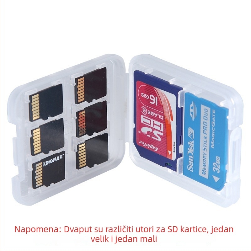 Kutija za pohranu memorijskih kartica TF/SD/CF, PP plastika, nadograđena verzija, set