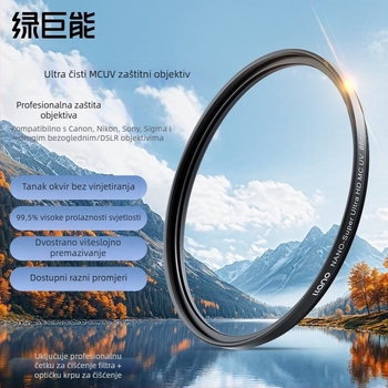 Hulk CF003 UV filter za DSLR fotoaparat – dvostrano višeslojno premazano, bez tamnih kutova, visoka propusnost, OEM obrada