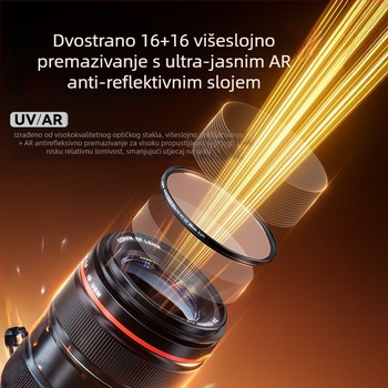 Hulk CF003 UV filter za DSLR fotoaparat – dvostrano višeslojno premazano, bez tamnih kutova, visoka propusnost, OEM obrada