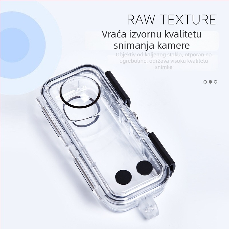 Vodootporna kućišta za Insta360 X5 - Model A-ISX4-WC-GL, Marka Love xiaou, Materijal: PC + kaljeno staklo + 316 nehrđajući čelik, Kompatibilno s Insta360 X5, Prilagodljiv logotip