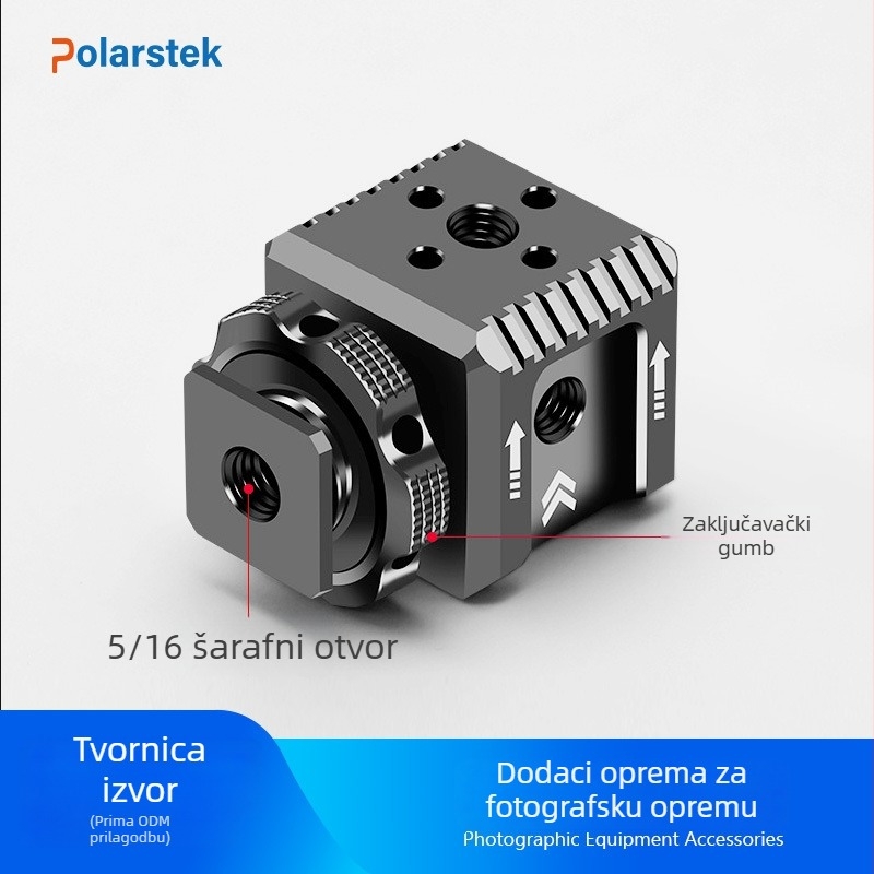Dodatak za fotoaparat: troglavi držač za hot shoe, aluminijski spoj, kompatibilan sa Sony ZV-E10, model SX-02