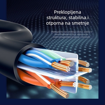 Cat6E Ethernet kabel s RJ-45 kristalnim priključkom, unutarnja i vanjska upotreba, visoka brzina gigabita