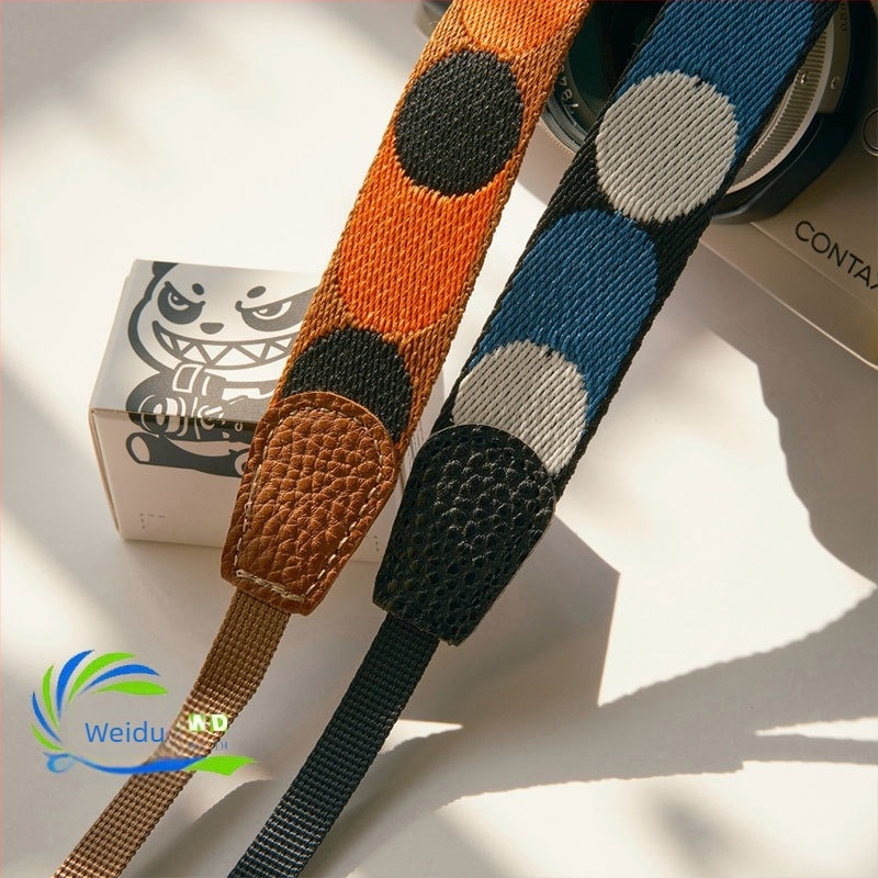 Remen za fotoaparat od platna s točkicama, podesiv Crossbody remen s brzim otpuštanjem, poliester, model 750d, 6 kopči, nosivost 10–20 kg, kompatibilan s Canon/Nikon/Sony/Mirrorless