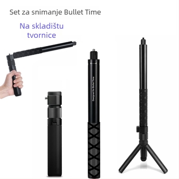 Bullet Time set ručice za snimanje za 360Insta X5/X4 – aluminijska legura, 360° rotirajuća ručica, produžni štap za selfie, model DH-28Z