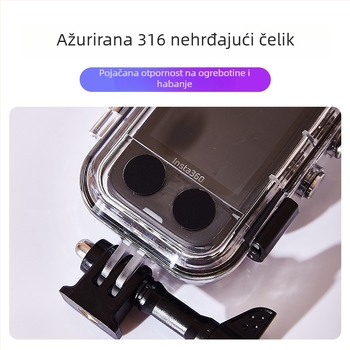 Insta360 X4 vodootporno kućište s 360° staklenim lećama – dodaci, Model A-ISX4-WC-GL, Materijali: PC + kaljeno staklo + 316 nehrđajući čelik