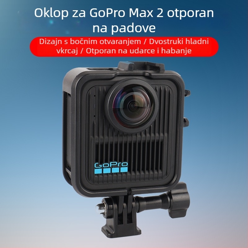 GoPro Max2 Plastična Proširena Rama s Zaštitnim Kućištem i Hladnom Cipom — 34 g, Uključuje Okvir i Bazu Vijka