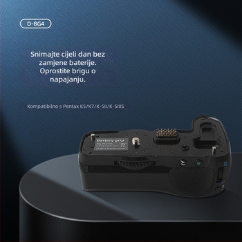 D-bg4 SLR držač za Pentax K-5II, K-7, K-5iis – Čisti bakar + PVC, OEM obrada, dugotrajna baterija