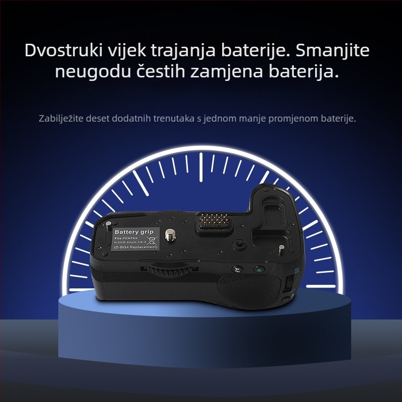 D-bg4 SLR držač za Pentax K-5II, K-7, K-5iis – Čisti bakar + PVC, OEM obrada, dugotrajna baterija