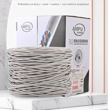 Cat5e mrežni kabel s dvostrukom zaštitom i bakrom bez kisika za sustave nadzora, kućnu i industrijsku upotrebu