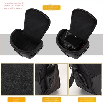 Lagana DSLR torba za Canon/Nikon/Sony, ramenska torba s prozračnom, otporna na habanje, protiv krađe i zaštita od udara, poliester materijal i podstava, ergonomski stražnji panel