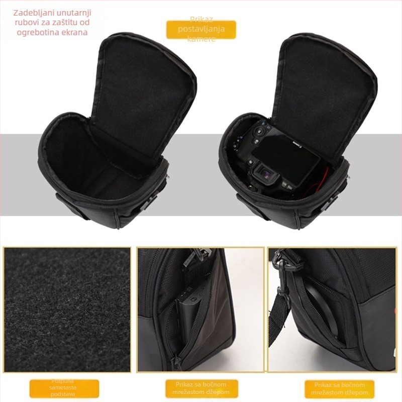 Lagana DSLR torba za Canon/Nikon/Sony, ramenska torba s prozračnom, otporna na habanje, protiv krađe i zaštita od udara, poliester materijal i podstava, ergonomski stražnji panel