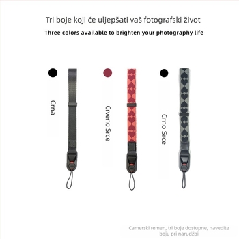 Remen za zapešće kamere sa srcolikim dizajnom, brzo otpuštanje, podesiv; Materijal: najlon traka + mikrovlakna koža; Model: jednostavan remen za zapešće s brzinskim otpuštanjem; Nosivost: 50 kg; Pogodno za DSLR i bezzrčne kamere