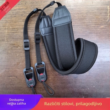 Remen za kameru Sangu, mikroelastični poliester/plastika, podesiva duljina, nosivost veća od 40 kg, pogodan za mikro-kamere i SLR fotoaparate